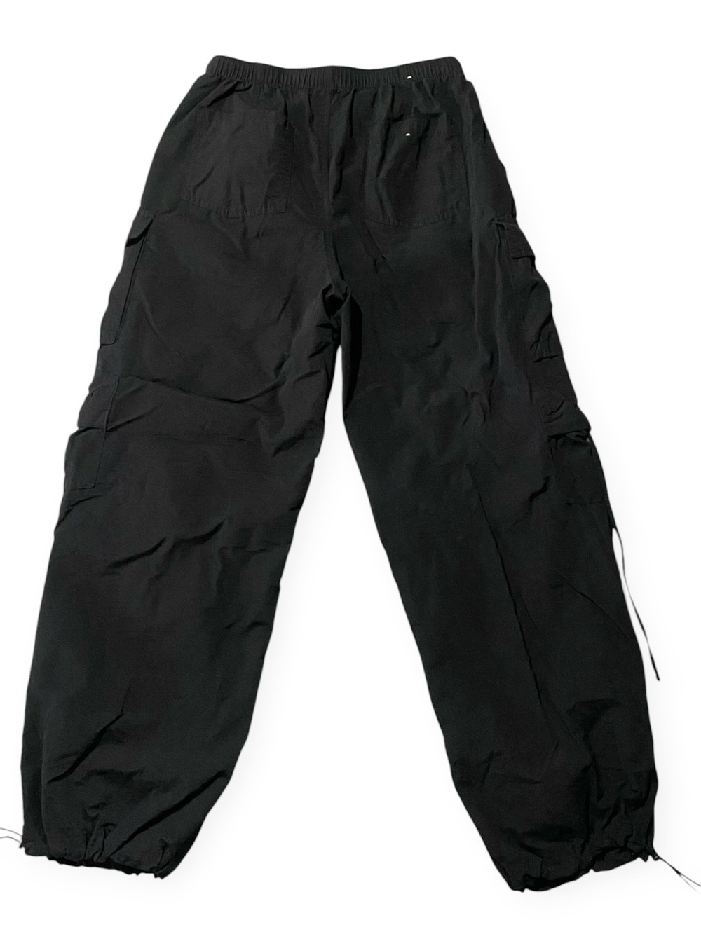 Aeropostale Black Parachute Cargo Pants S Wide Leg Drawstring Streetwear Utility - Picture 6 of 8